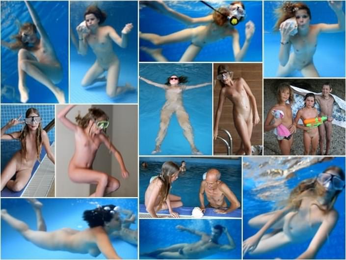 Purenudism collection family naked rest in the pool